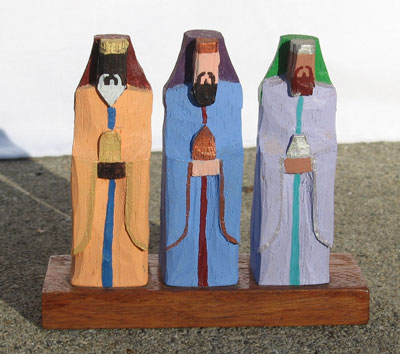 typical wood carving of the three kings