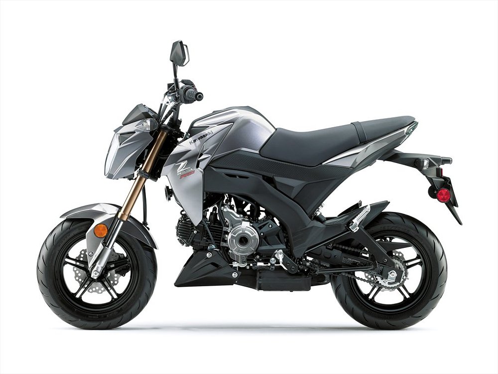 Kawasaki Z125 Pro in metallic graphite grey color