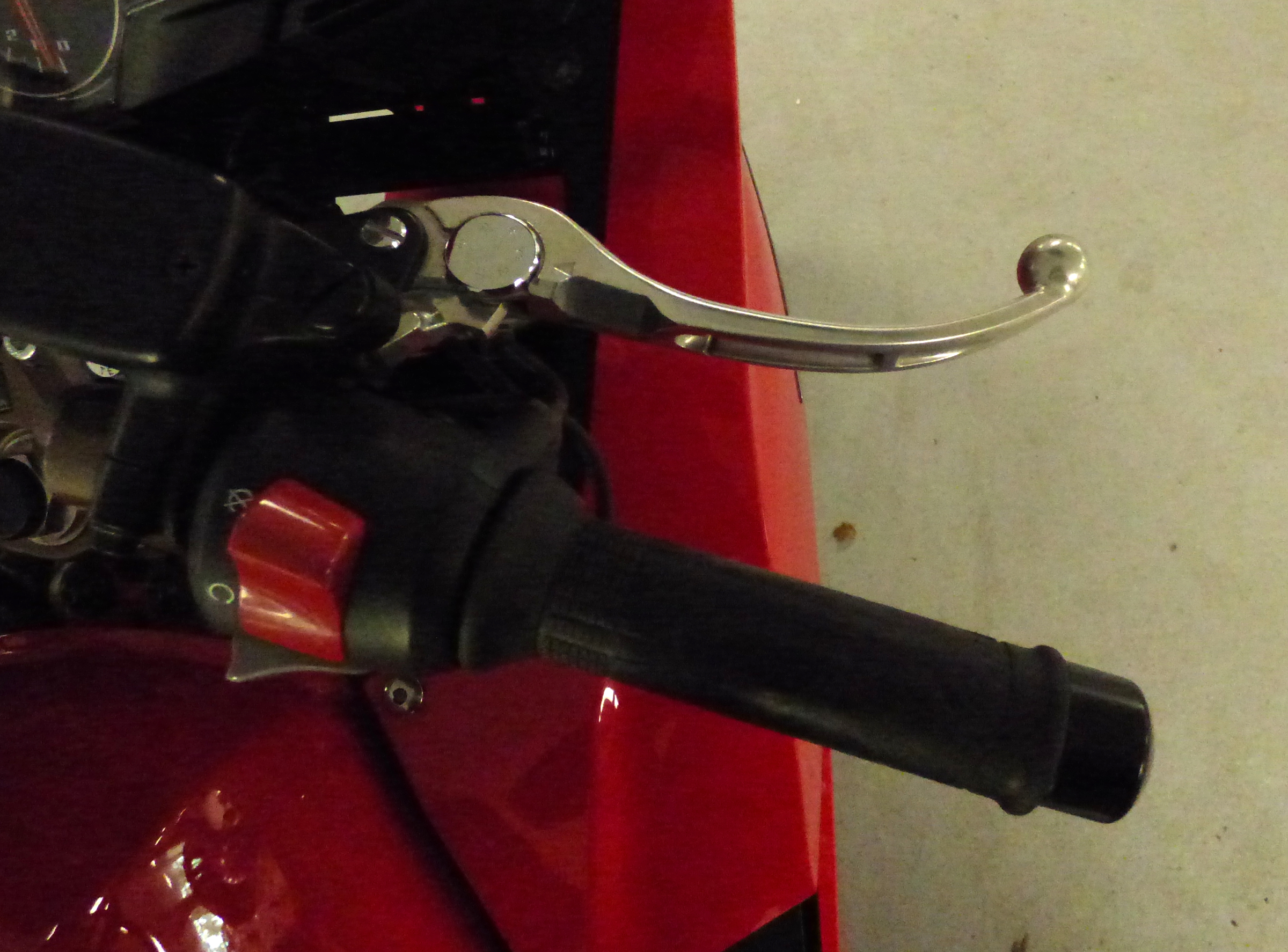 stock brake lever on a Honda VFR800 Interceptor