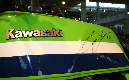 Eddie Lawson autographed Kawasaki