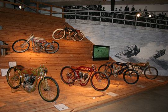 Board track racers at Barber Museum