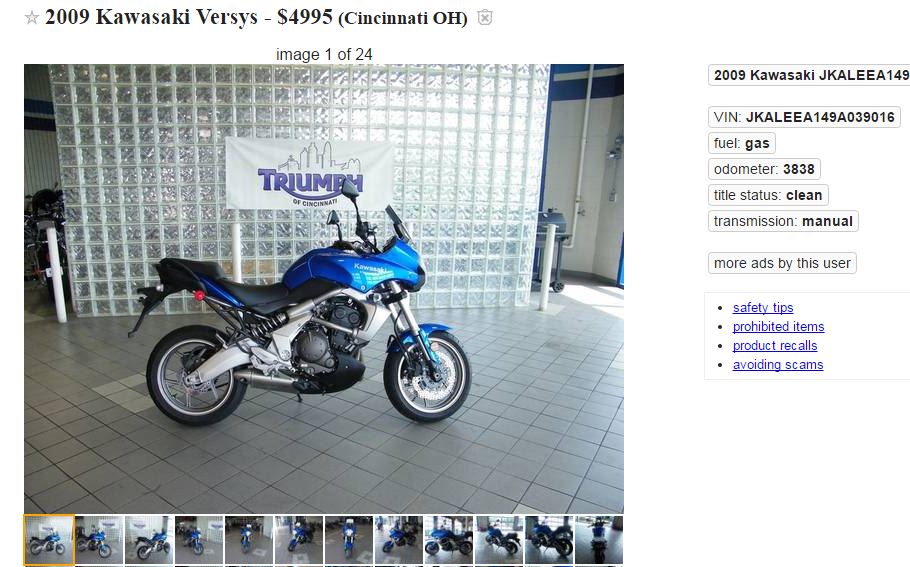 Used 2009 Kawasaki Versys