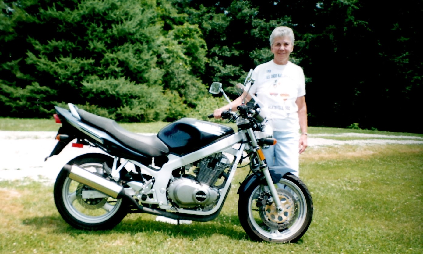 my mother and her Suzuki GS500E