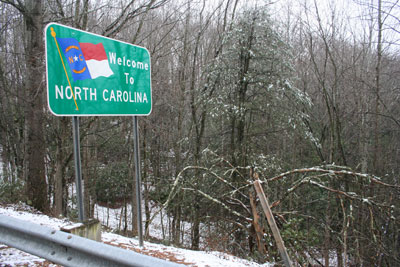 snow in North Carolina