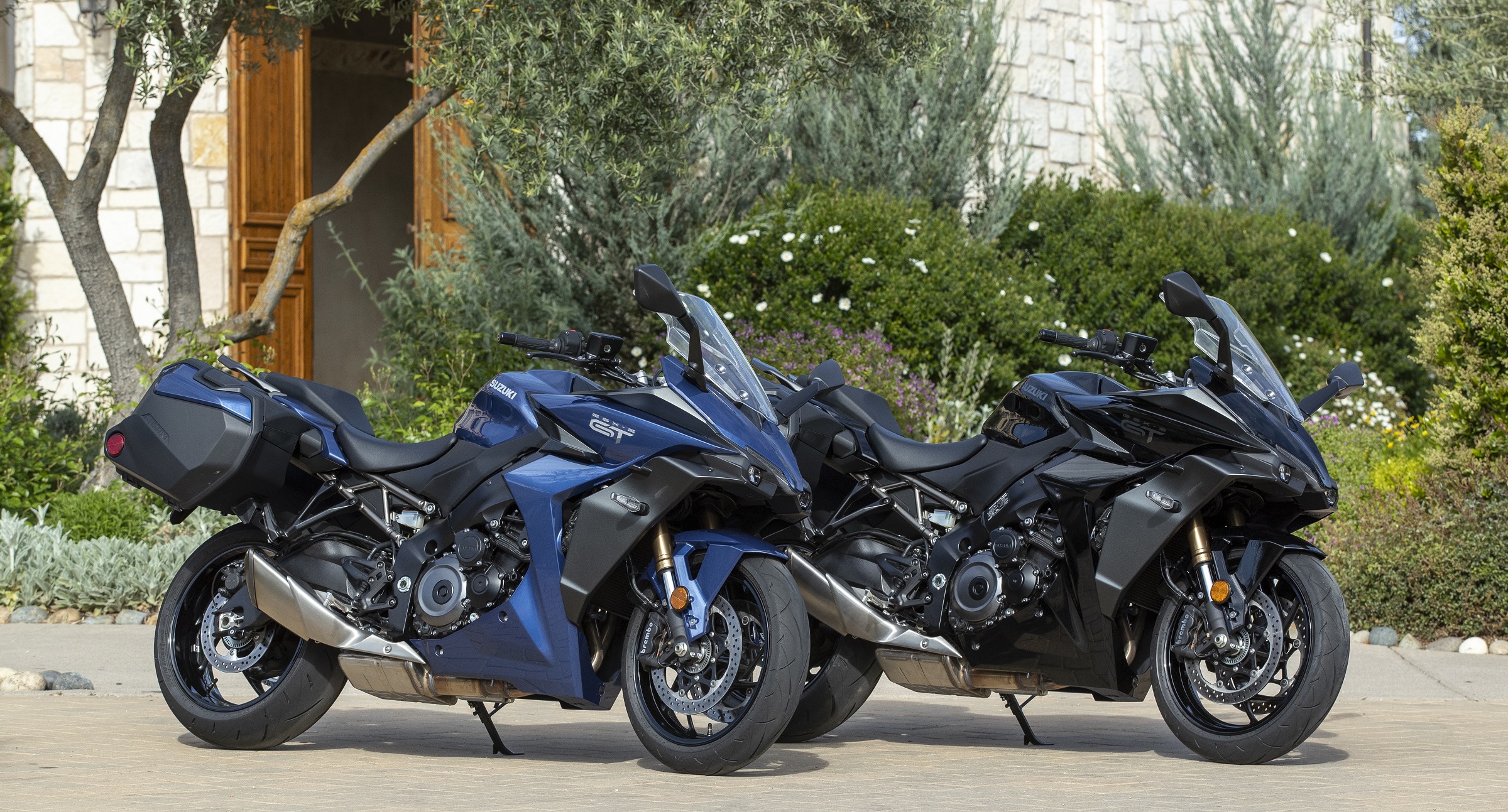 The Suzuki GSX-S1000GT+ is available in the United States in Metallic Reflective Blue and Glass Sparkle Black colors
