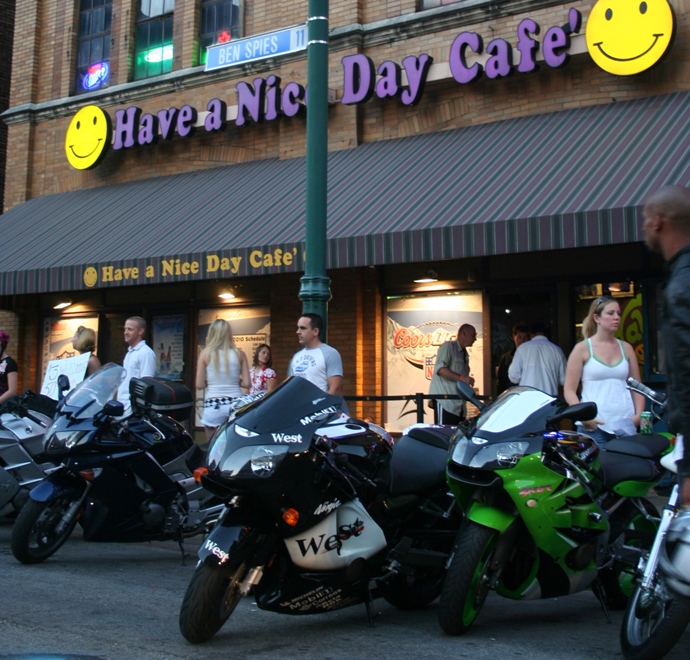 Motorcycles at the Nice Day Cafe