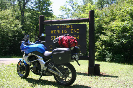 Kawasaki Versys at Worlds End S.P., Pennsylvania