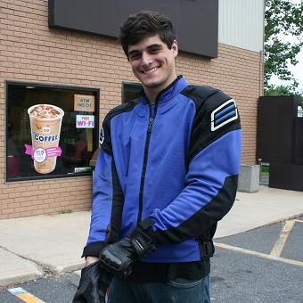 motorcycle jacket and gloves