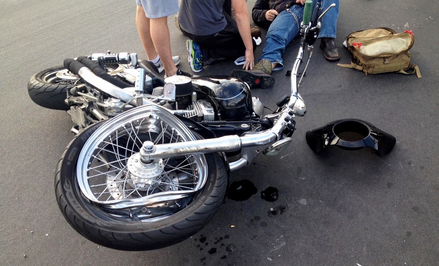 motorcycle crash scene