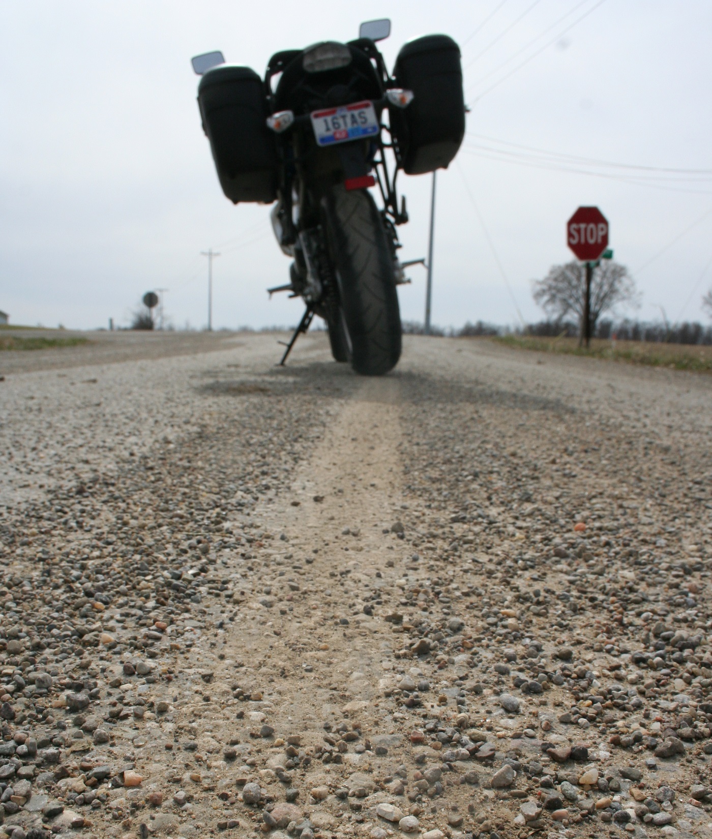 gravel on road